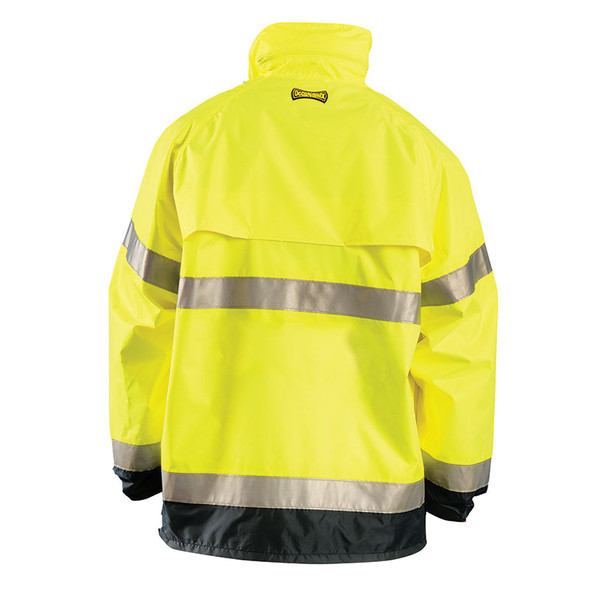 Occunomix Class 3 Hi Vis Breathable Rain Jacket LUX-TJR Yellow Back